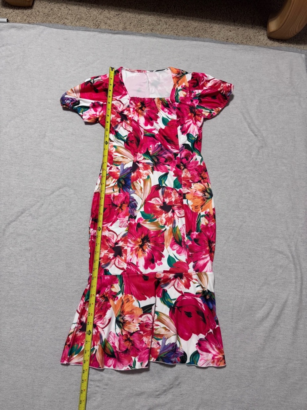 SHEIN Pink Floral Midi Dress